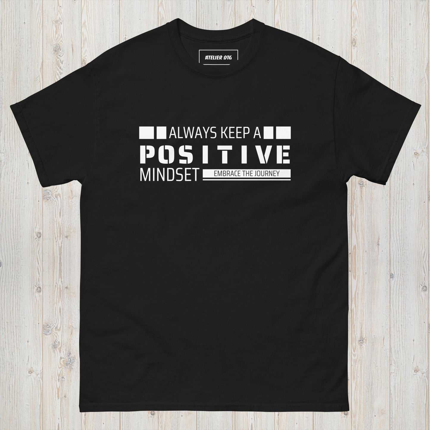 Black Clear Mind motivational graphic tee for men