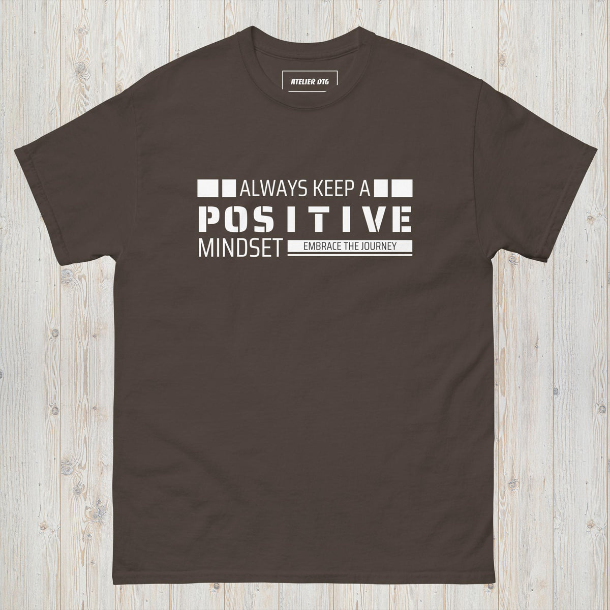 Dark Chocolate Clear Mind motivational graphic tee for men